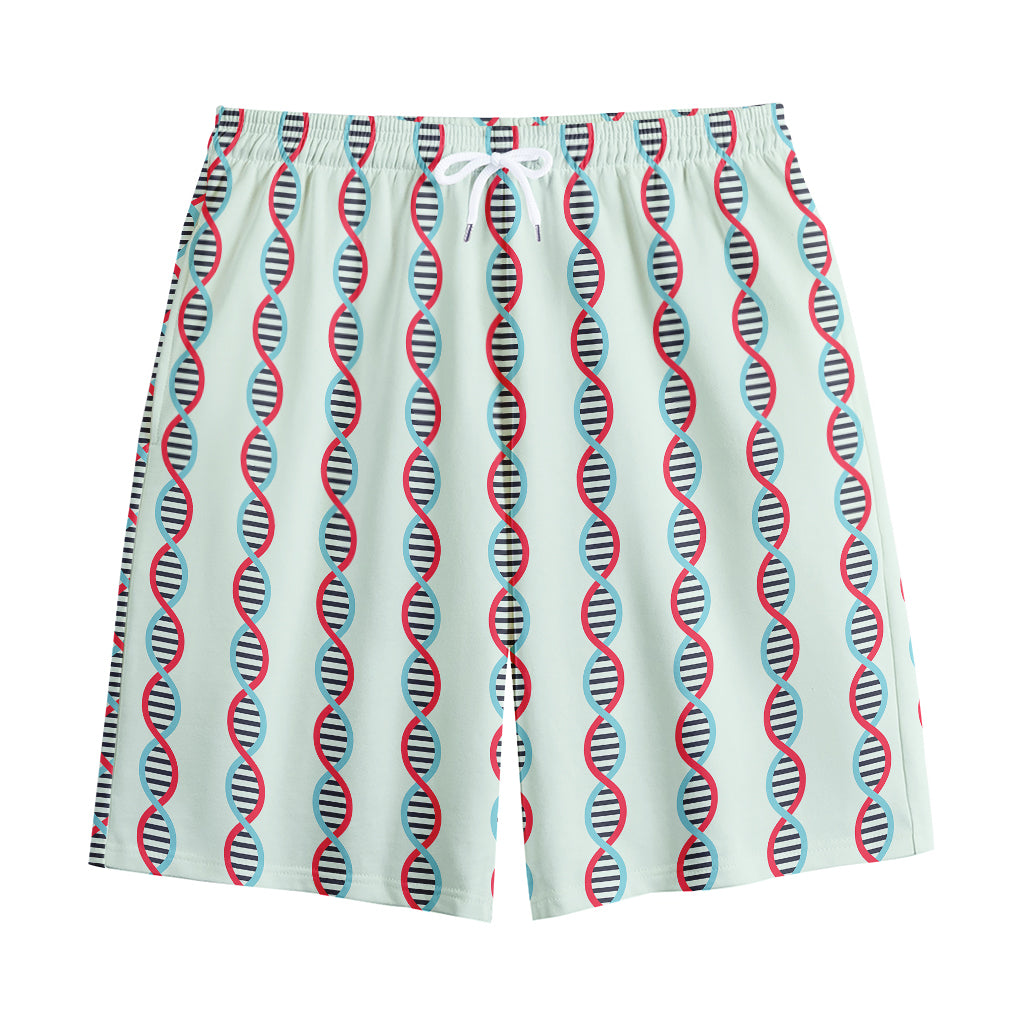 Red And Blue DNA Pattern Print Cotton Shorts