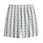 Red And Blue DNA Pattern Print Cotton Shorts