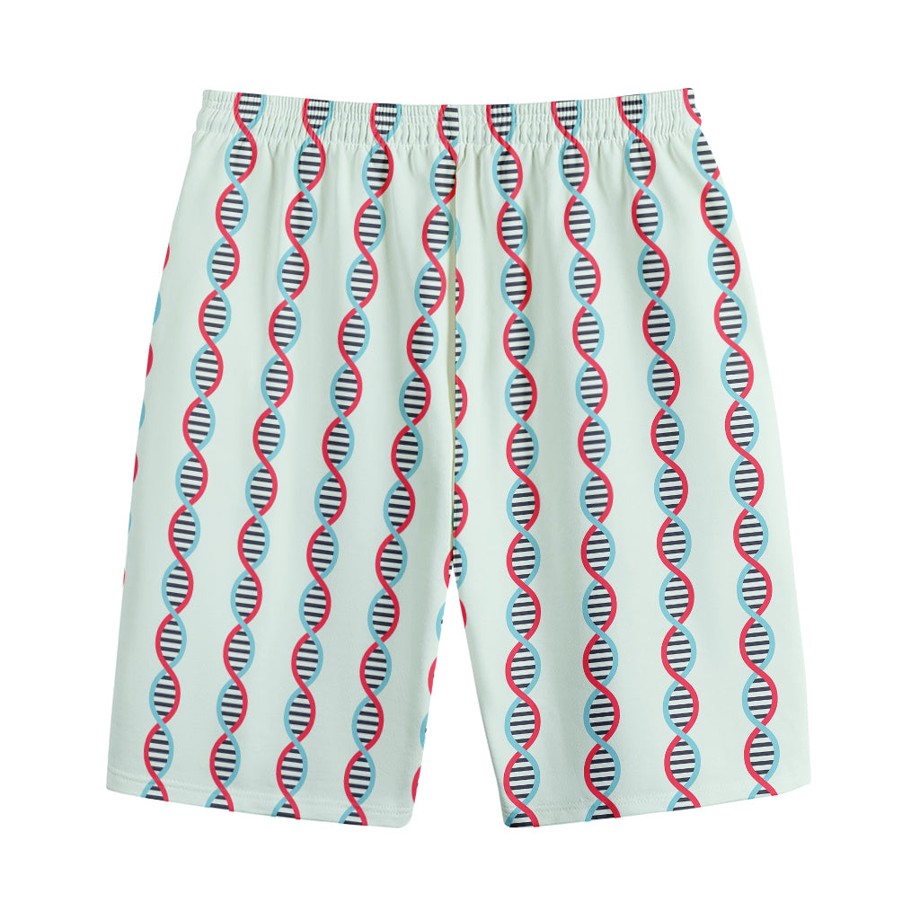 Red And Blue DNA Pattern Print Cotton Shorts