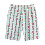 Red And Blue DNA Pattern Print Cotton Shorts