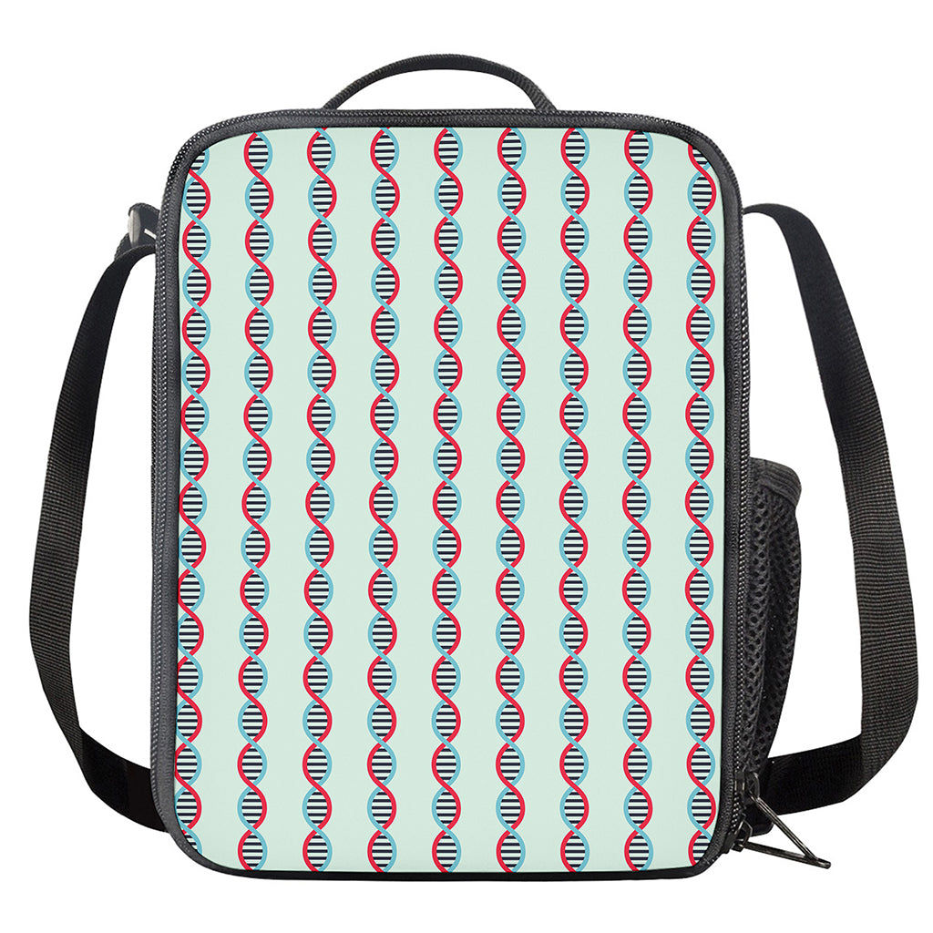 Red And Blue DNA Pattern Print Crossbody Lunch Bag