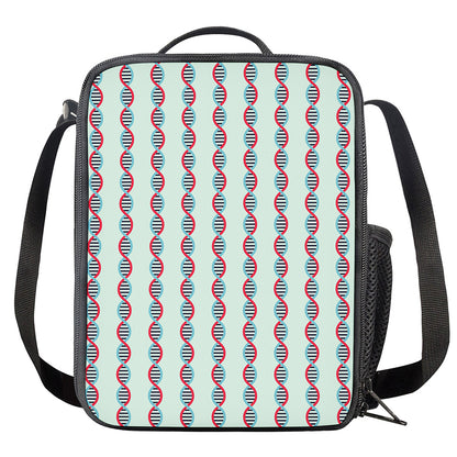 Red And Blue DNA Pattern Print Crossbody Lunch Bag