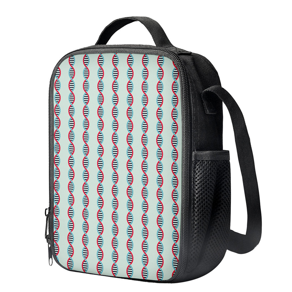 Red And Blue DNA Pattern Print Crossbody Lunch Bag