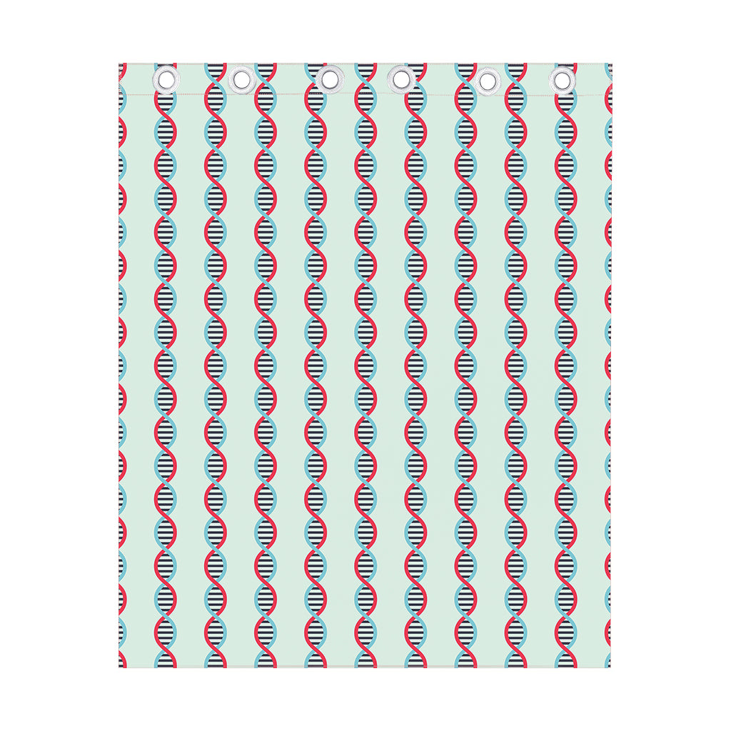 Red And Blue DNA Pattern Print Curtain