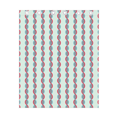 Red And Blue DNA Pattern Print Curtain