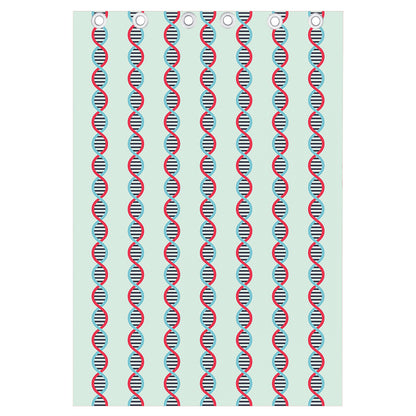 Red And Blue DNA Pattern Print Curtain