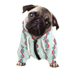 Red And Blue DNA Pattern Print Dog Zip Up Hoodie