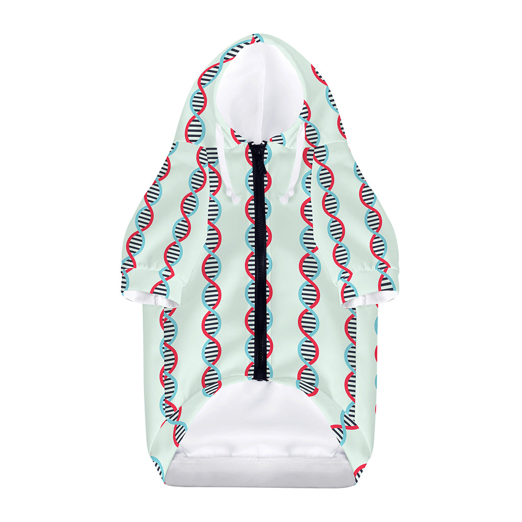 Red And Blue DNA Pattern Print Dog Zip Up Hoodie