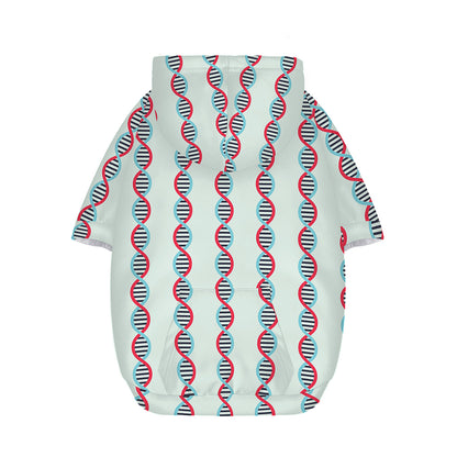 Red And Blue DNA Pattern Print Dog Zip Up Hoodie