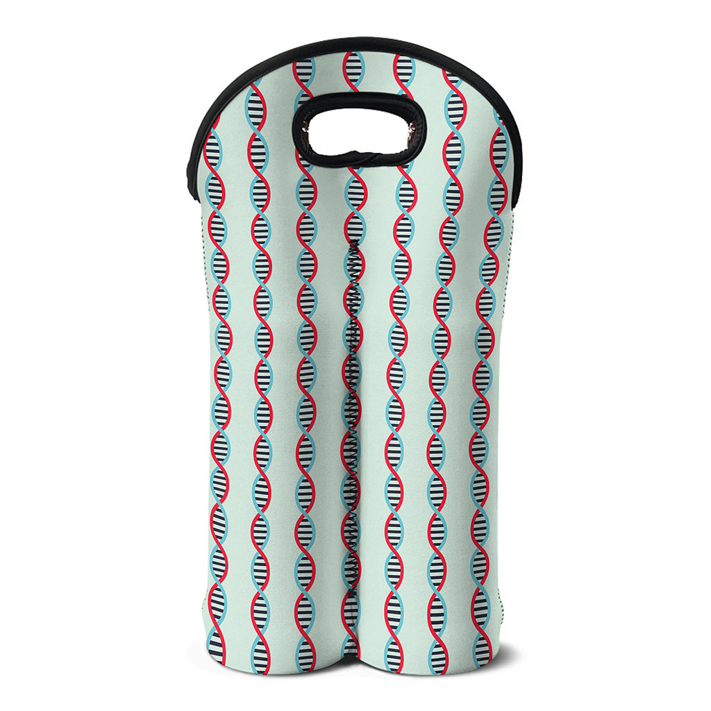 Red And Blue DNA Pattern Print Double Neoprene Wine Tote