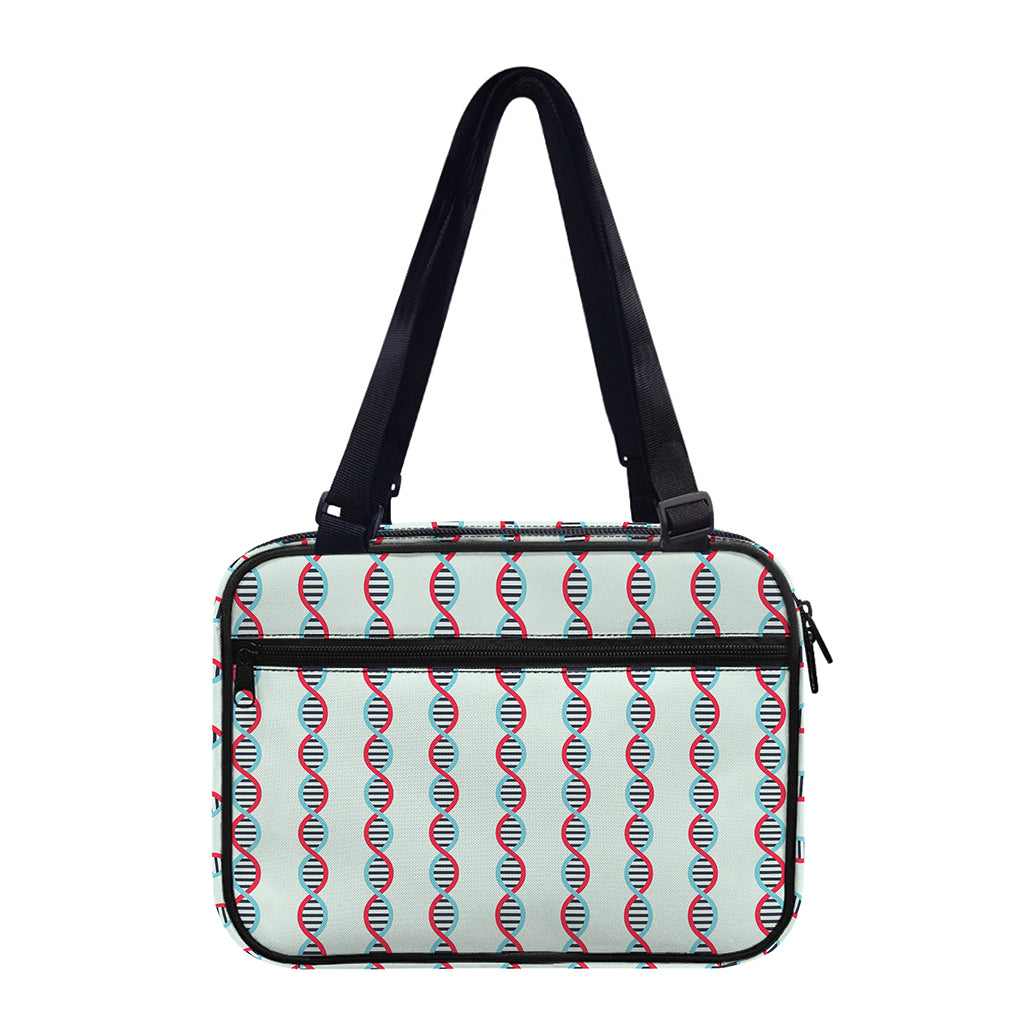 Red And Blue DNA Pattern Print Double Strap Bible Bag