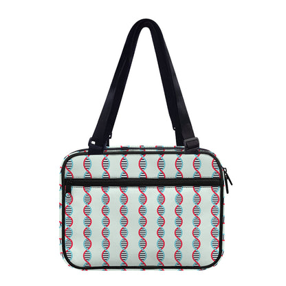 Red And Blue DNA Pattern Print Double Strap Bible Bag