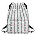 Red And Blue DNA Pattern Print Drawstring Backpack