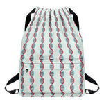 Red And Blue DNA Pattern Print Drawstring Backpack