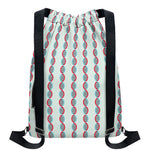 Red And Blue DNA Pattern Print Drawstring Backpack