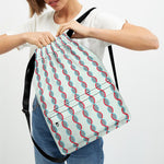 Red And Blue DNA Pattern Print Drawstring Backpack