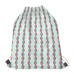Red And Blue DNA Pattern Print Drawstring Bag