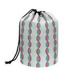 Red And Blue DNA Pattern Print Drawstring Makeup Bag