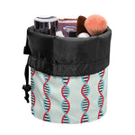 Red And Blue DNA Pattern Print Drawstring Makeup Bag