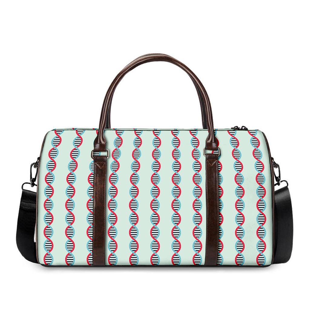 Red And Blue DNA Pattern Print Duffle Bag