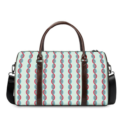 Red And Blue DNA Pattern Print Duffle Bag