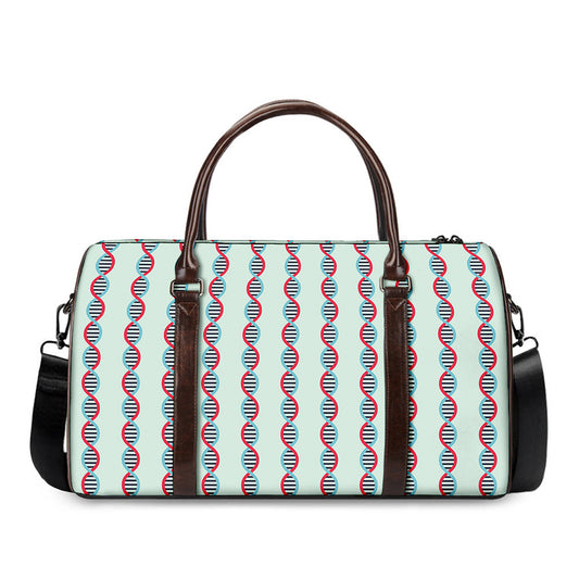Red And Blue DNA Pattern Print Duffle Bag