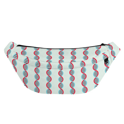 Red And Blue DNA Pattern Print Fanny Pack