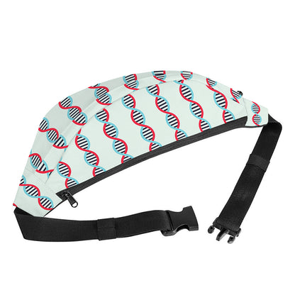 Red And Blue DNA Pattern Print Fanny Pack