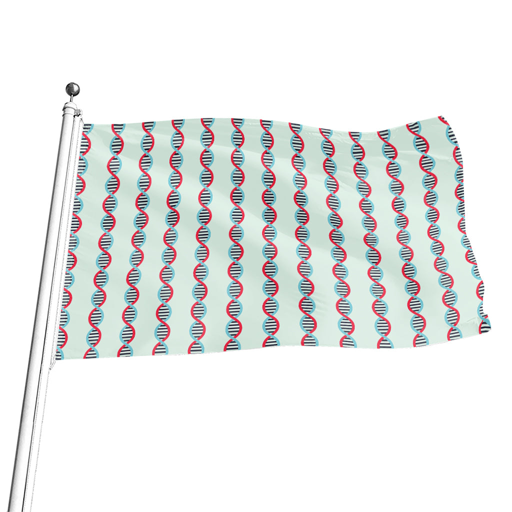 Red And Blue DNA Pattern Print Flag