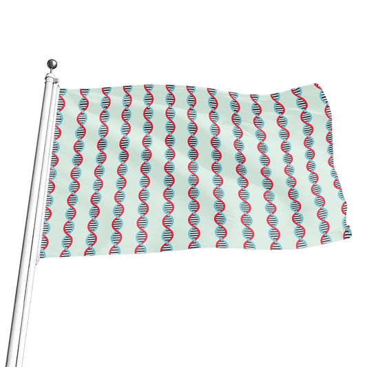 Red And Blue DNA Pattern Print Flag