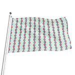 Red And Blue DNA Pattern Print Flag