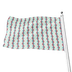 Red And Blue DNA Pattern Print Flag