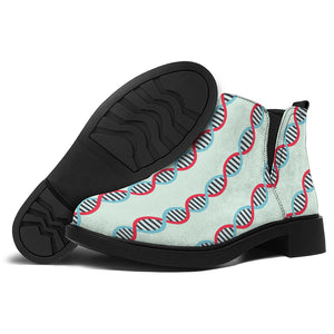 Red And Blue DNA Pattern Print Flat Ankle Boots