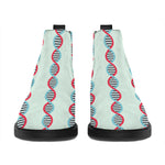 Red And Blue DNA Pattern Print Flat Ankle Boots