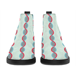 Red And Blue DNA Pattern Print Flat Ankle Boots