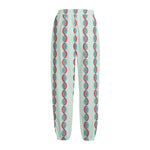 Red And Blue DNA Pattern Print Fleece Lined Knit Pants