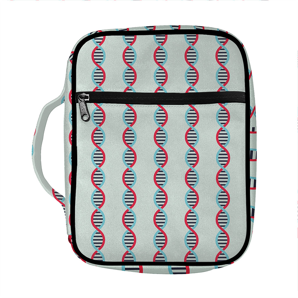 Red And Blue DNA Pattern Print Front Pocket Bible Bag