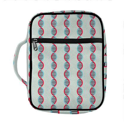 Red And Blue DNA Pattern Print Front Pocket Bible Bag