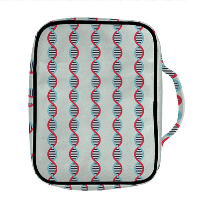 Red And Blue DNA Pattern Print Front Pocket Bible Bag