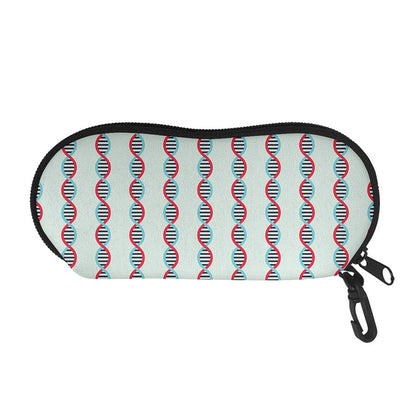 Red And Blue DNA Pattern Print Glasses Case
