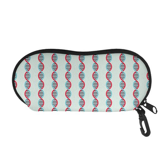 Red And Blue DNA Pattern Print Glasses Case