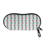 Red And Blue DNA Pattern Print Glasses Case