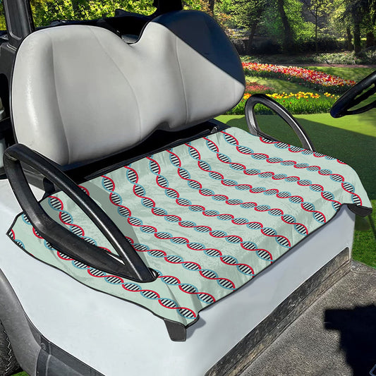 Red And Blue DNA Pattern Print Golf Cart Seat Cover