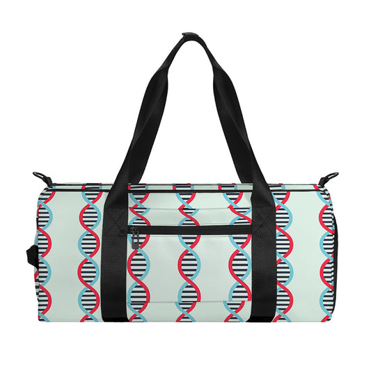 Red And Blue DNA Pattern Print Gym Bag