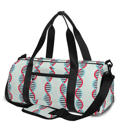 Red And Blue DNA Pattern Print Gym Bag