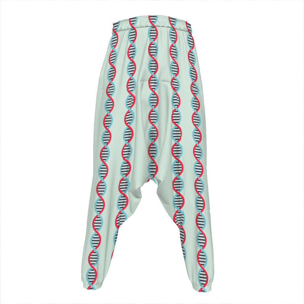Red And Blue DNA Pattern Print Hammer Pants