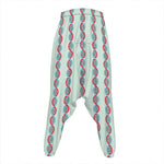 Red And Blue DNA Pattern Print Hammer Pants