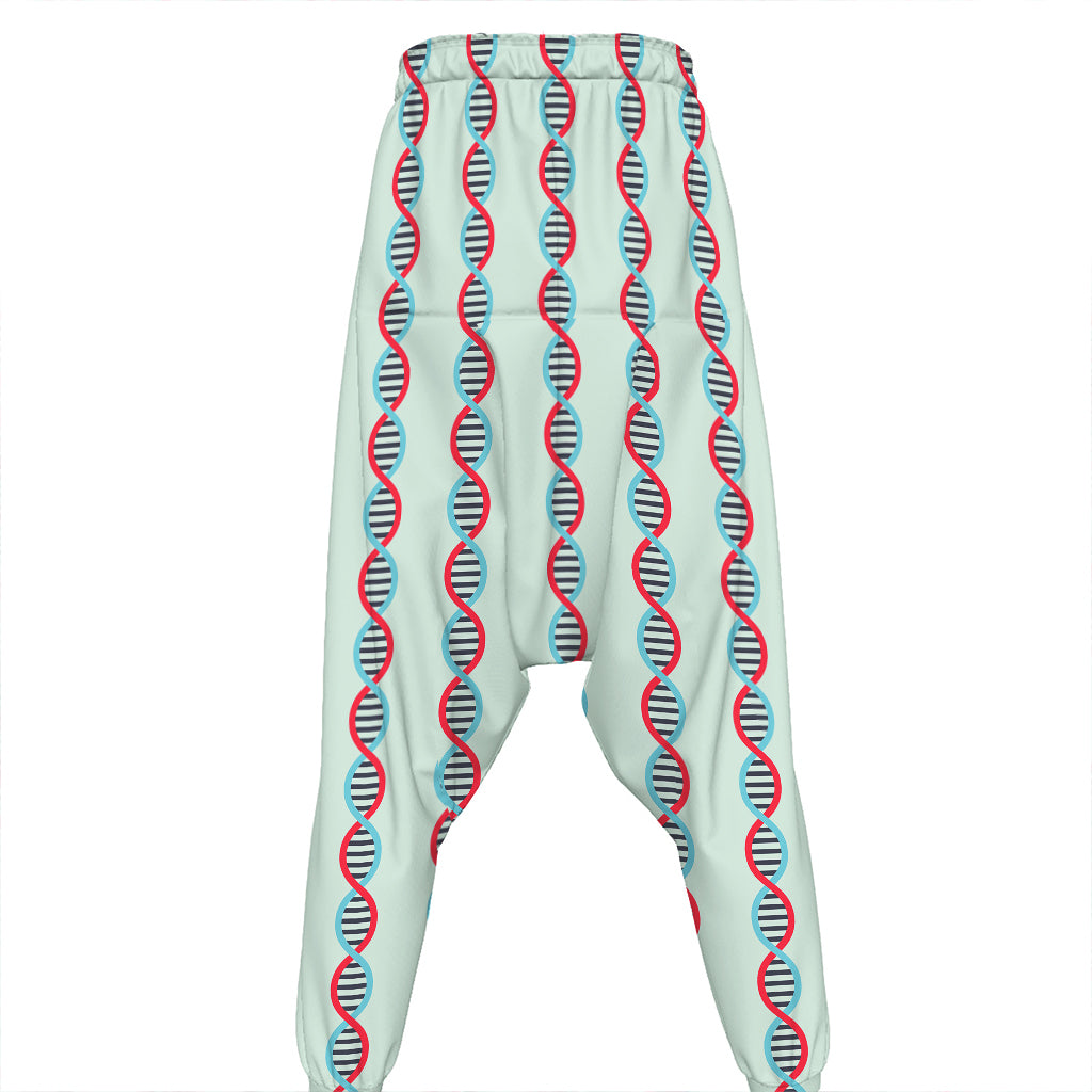 Red And Blue DNA Pattern Print Hammer Pants