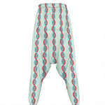 Red And Blue DNA Pattern Print Hammer Pants