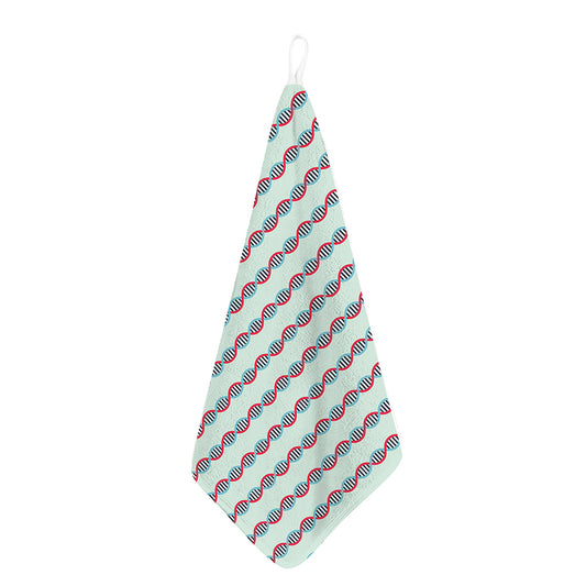 Red And Blue DNA Pattern Print Hand Towel